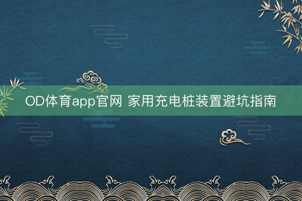 OD体育app官网 家用充电桩装置避坑指南
