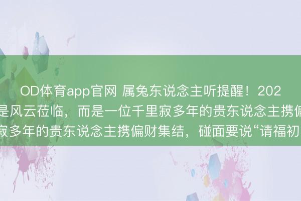 OD体育app官网 属兔东说念主听提醒！2026上半年“家气流转”：不是风云莅临，而是一位千里寂多年的贵东说念主携偏财集结，碰面要说“请福初学”